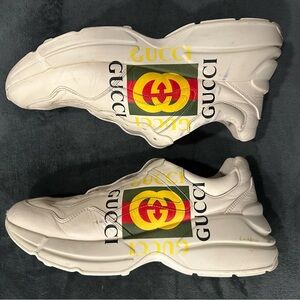 Gucci Rhyton Luxury Designer Leather Chunky Shoes Vintage red athletic sneakers
